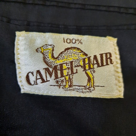 Hunt Valley Mens Sport Coat Blazer Suit Jacket 46R 50" Black Camel Hair Wool USA - Picture 11 of 13